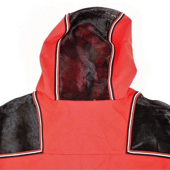 Gizia Sport M2C017 Hooded Athletic Blouse With Mesh Shoulders In Red - Women's 4 - Picture 7 of 15